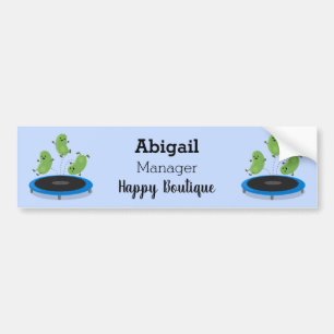 Autocollant De Voiture Haricots verts mignons sur dessin animé trampoline