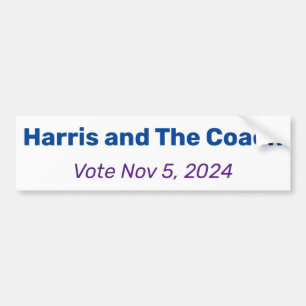 Autocollant De Voiture Harris et The Coach, Vote 5 nov 2024 Election