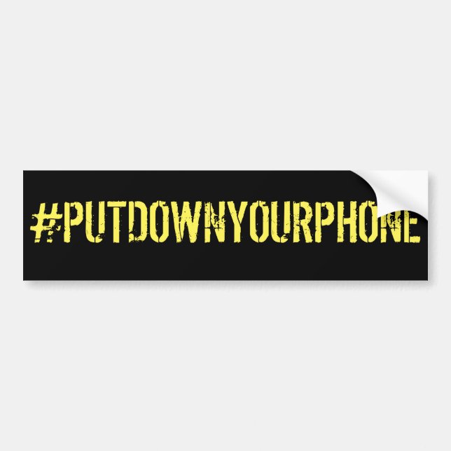 Autocollant De Voiture Hashtag Posez Votre Conduite Téléphonique En Texta (Devant)