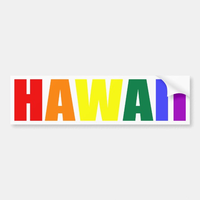 Autocollant De Voiture HAWAII dans les couleurs arc-en-ciel (Devant)