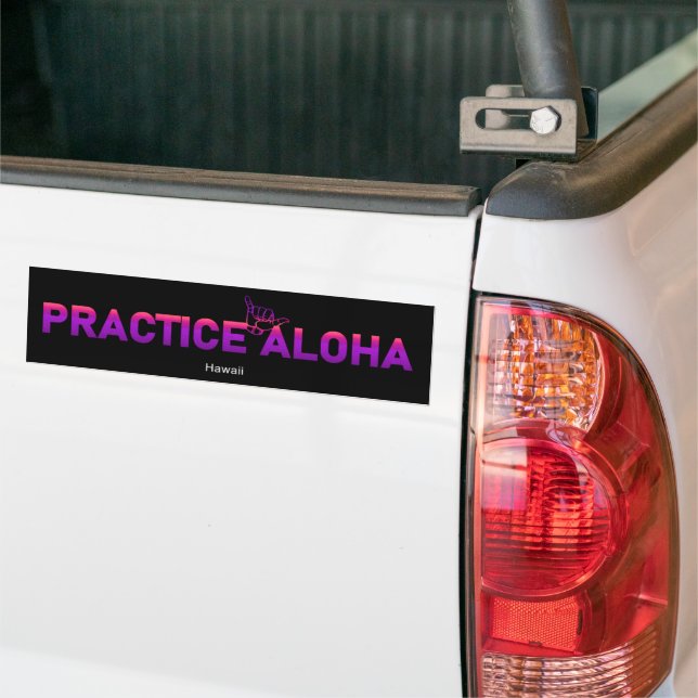 Autocollant De Voiture Hawaii Practice Aloha PurpleRay Shaka (Hang lâche) (Sur camion)