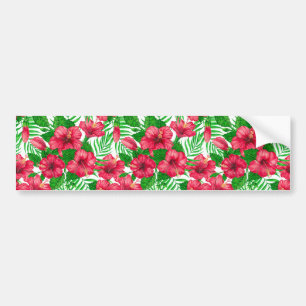 Autocollant De Voiture Hibiscus et palmiers feuilles
