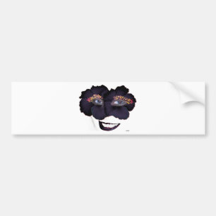 Autocollant De Voiture Hibiscus face avec sourire - noir/pourpre