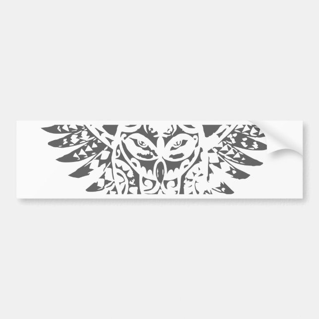 Autocollant De Voiture Hibou abstrait (Devant)