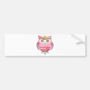 Autocollant De Voiture Hibou gitan rose