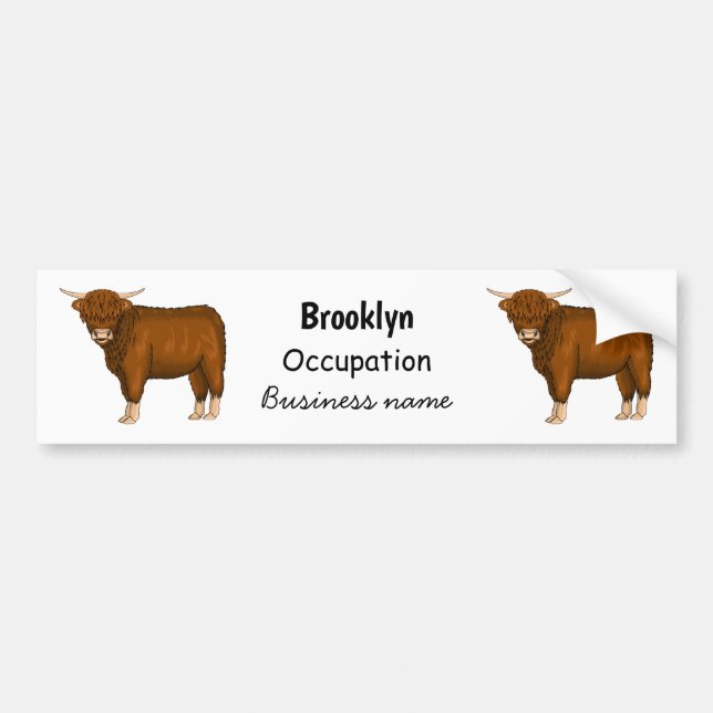 Autocollant De Voiture Highland cow (Devant)