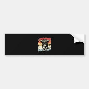 Autocollant De Voiture Highland Cow Highland Cows Retro