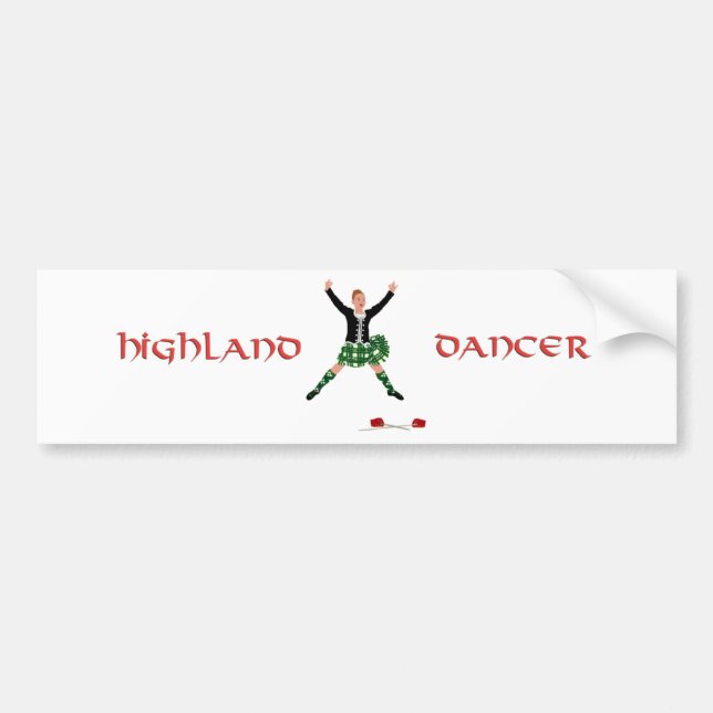 Autocollant De Voiture Highland Dancer Ghillie Callum Sword Dance (Devant)