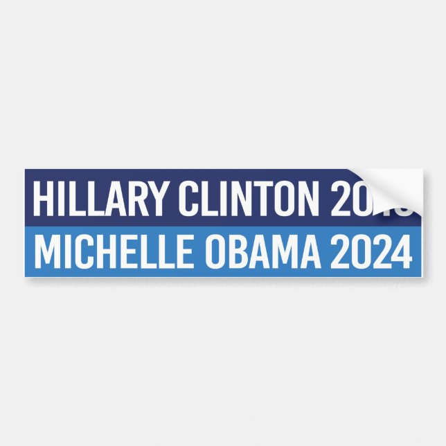 Autocollant De Voiture Hillary Clinton 2016 et Michelle Obama 2024 (Devant)