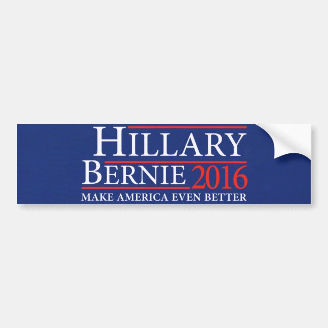 Autocollant De Voiture Hillary Clinton Bernie Sanders Bumper Sticker 2016 (Devant)