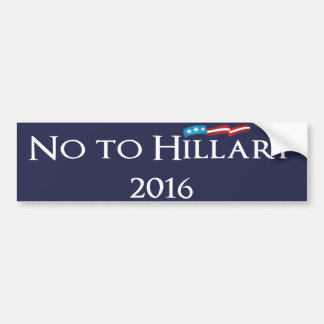 Autocollant De Voiture Hillary Clinton - non à Hillary 2016