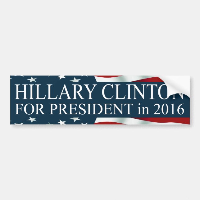 Autocollant De Voiture Hillary Clinton pour le président 2016 (Devant)