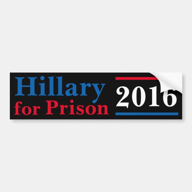 Autocollant De Voiture Hillary pour la prison 2016 (Devant)