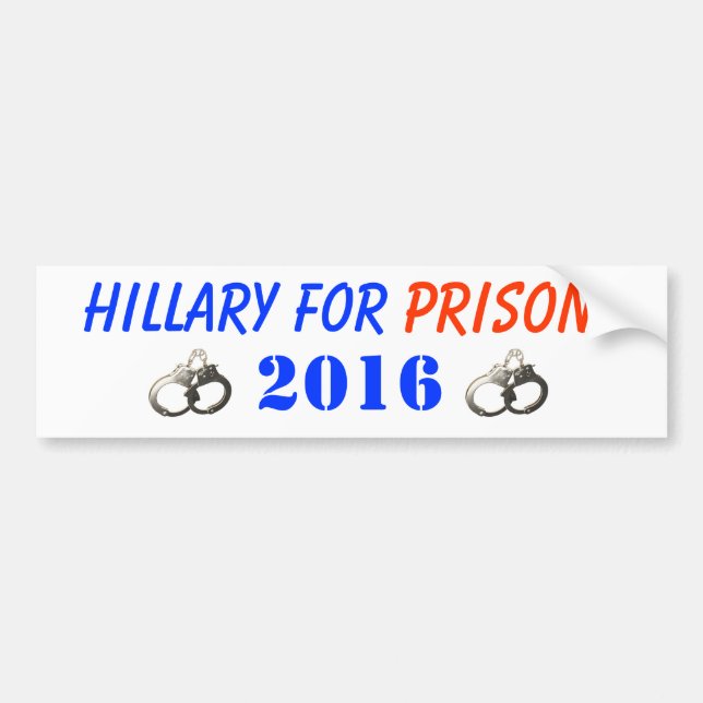 Autocollant De Voiture Hillary pour la prison 2016 (Devant)