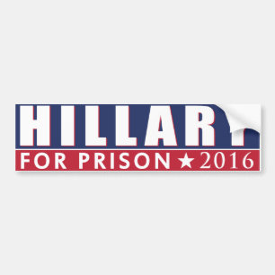 AUTOCOLLANT DE VOITURE HILLARY POUR LA PRISON DE CLINTON DE PRISON