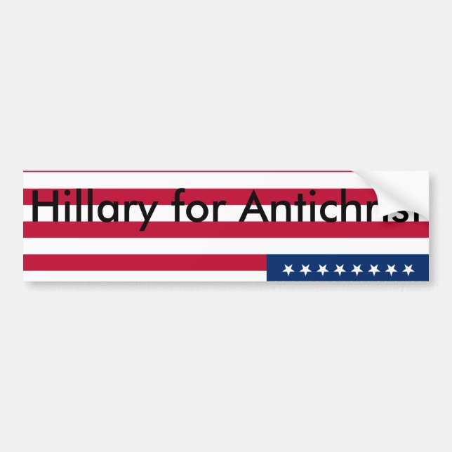 Autocollant De Voiture Hillary pour l'antichriste (Devant)