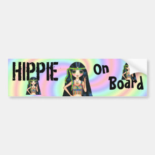 Autocollant De Voiture Hippie à bord de signe de paix hippie génial de