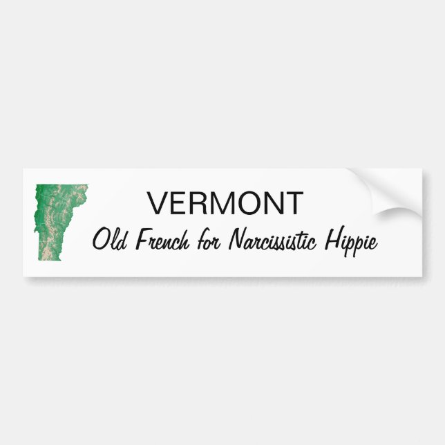 Autocollant De Voiture Hippie du Vermont (Devant)