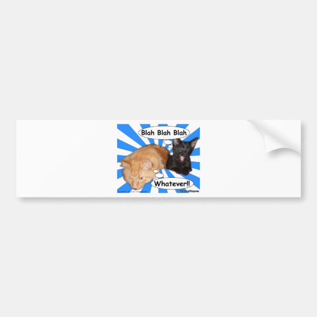 Autocollant De Voiture Hippie Kitty Blah - fade quoi que ! ! (Devant)