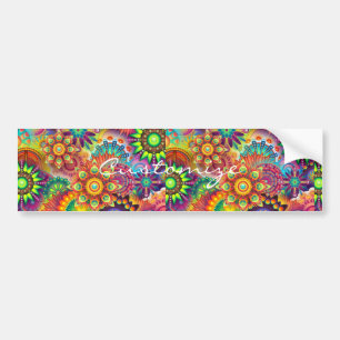 Autocollant De Voiture Hippie Super Techno Psychedelic Thunder_Cove