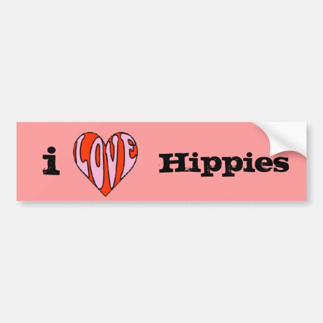 Autocollant De Voiture hippies du coeur i (Devant)