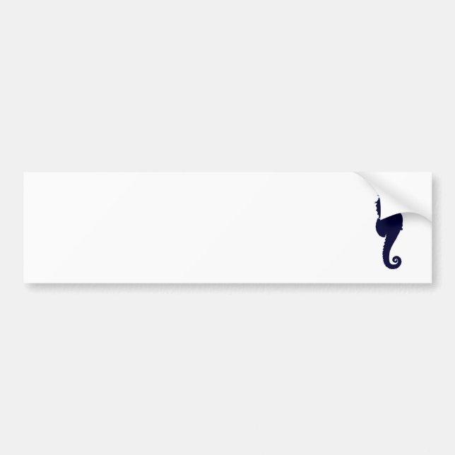Autocollant De Voiture Hippocampe bleu foncé (Devant)