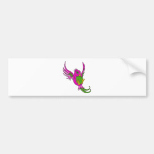 Autocollant De Voiture Hirondelle de rose et de vert