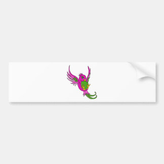 Autocollant De Voiture Hirondelle de rose et de vert