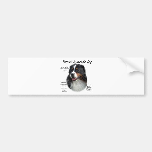Autocollant De Voiture Histoire des chiens de montagne bernois; Tout sur  (Devant)