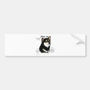Autocollant De Voiture Histoire du Shiba Inu noir