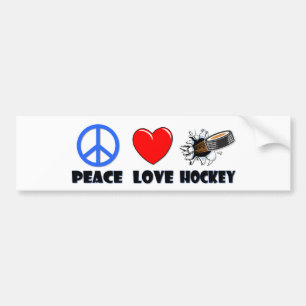 Autocollant De Voiture Hockey d'amour de paix