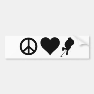 Autocollant De Voiture Hockey d'amour de paix