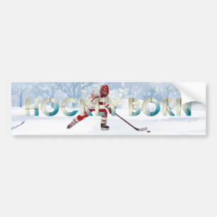 Autocollant De Voiture Hockey Né en Haut