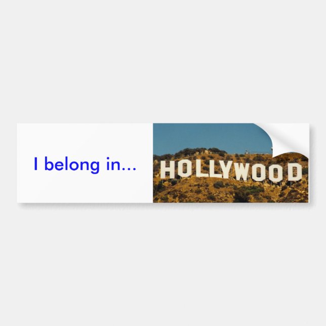 Autocollant De Voiture hollywood, j'appartiens dans… (Devant)