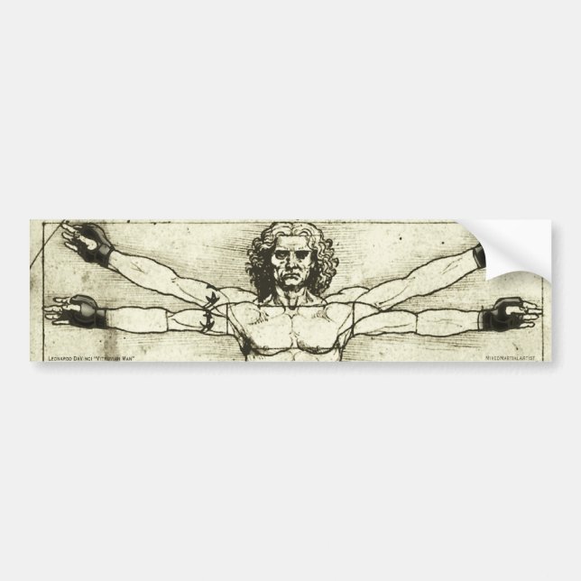 Autocollant De Voiture Homme de MIXED MARTIAL ART de Vitruvian (Devant)