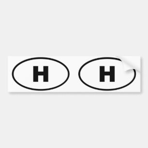Autocollant De Voiture Hongrie - H - ovale européen