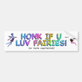 Autocollant De Voiture Honk If U Love Fairies !