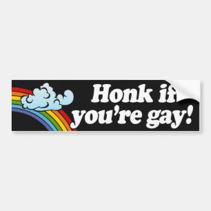 AUTOCOLLANT DE VOITURE HONK SI TU ES GAY