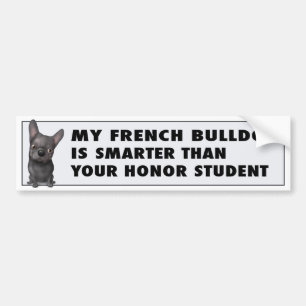 Autocollant De Voiture Honneur (noir) FB1 de bouledogue français