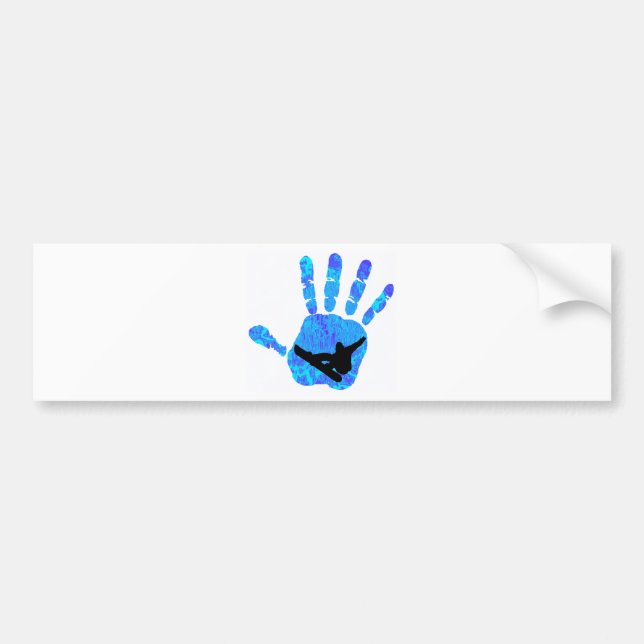Autocollant De Voiture Hopper Bleu Snowboard (Devant)