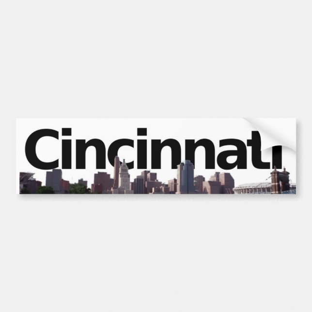 Autocollant De Voiture Horizon de Cincinnati avec Cincinnati dans le ciel (Devant)