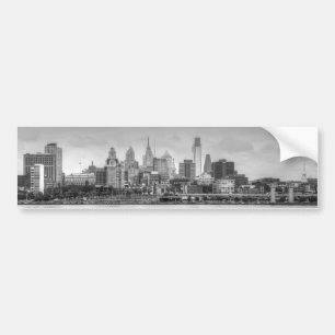 Autocollant De Voiture Horizon de Philadelphie en noir et blanc