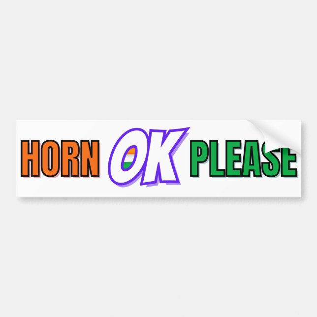 Autocollant De Voiture "Horn OK Please" Style Camion Desi (Devant)