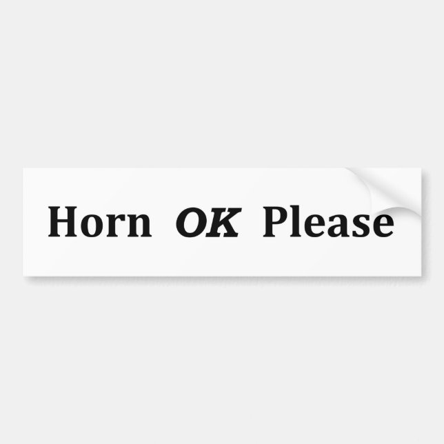 Autocollant De Voiture HornOkPlease (Devant)