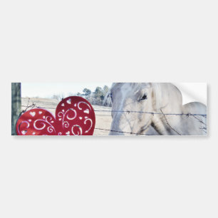 Autocollant De Voiture HORSE coeur Valentine