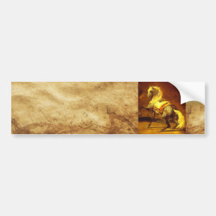 Autocollant De Voiture HORSE GRIS, Jaune Brown or
