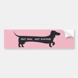 Autocollant De Voiture Hot-dog drôle, bumpersticker chaud de teckel de