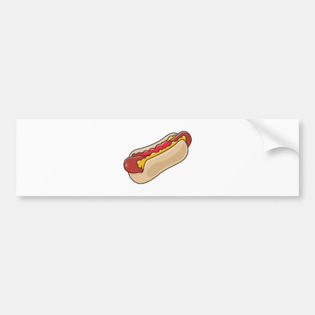Autocollant De Voiture hot dog en bun avec ketchup et graphique moutarde (Devant)