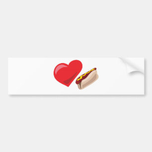 Autocollant De Voiture Hot-dogs d'amour !  Personnalisable :