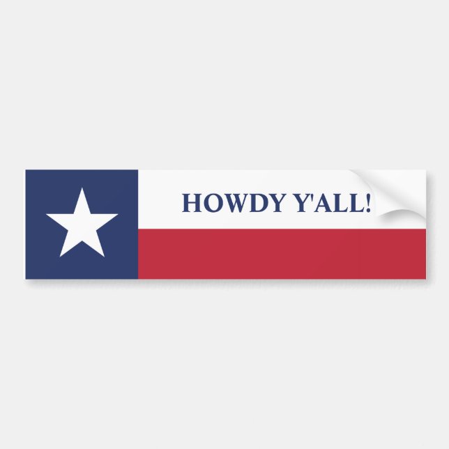Autocollant De Voiture Howdy, y'all Texas Drapeau (Devant)